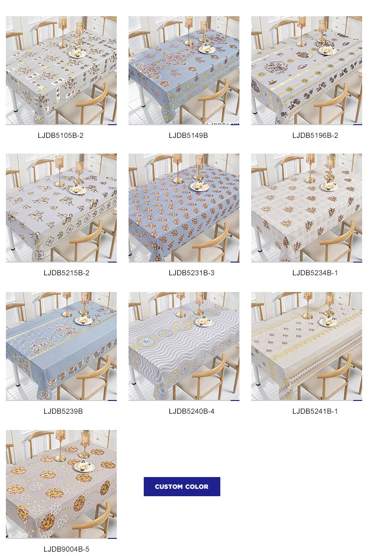 Custom Wedding Luxury Bulk Cheap PVC Polyester Rectangle Plastic Tablecloths