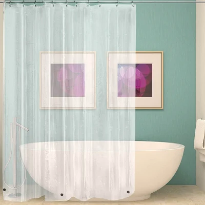 Cortina de baño plástica del cuarto de baño de las cortinas de ducha PEVA de la impresión blanca transparente impermeable de EVA