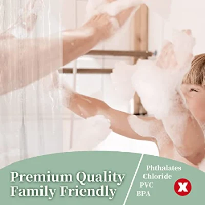 Accesorios de baño Revestimiento de cortina de ducha PEVA premium transparente de plástico