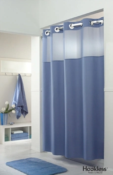 Cortina de ducha/cortina de ducha sin gancho antimicrobiana de poliéster ignífugo para el hogar del hotel del hospital